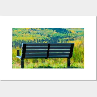 Bench with a view illustration. Posters and Art